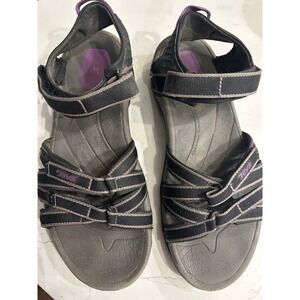 Teva Women's Black Gray Adjustable Strap Sport Sandals Size 7.5